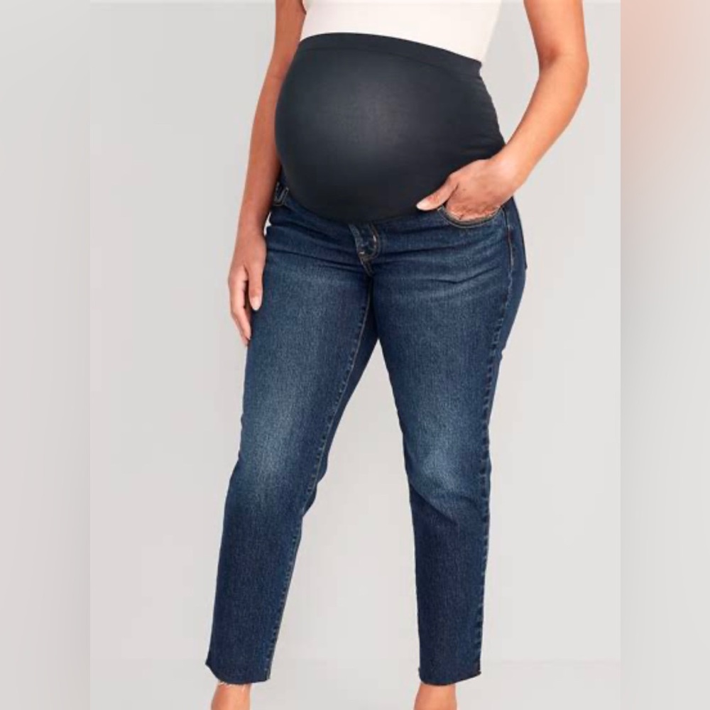 Old Navy Dark Blue Maternity Straight Skinny Jeans